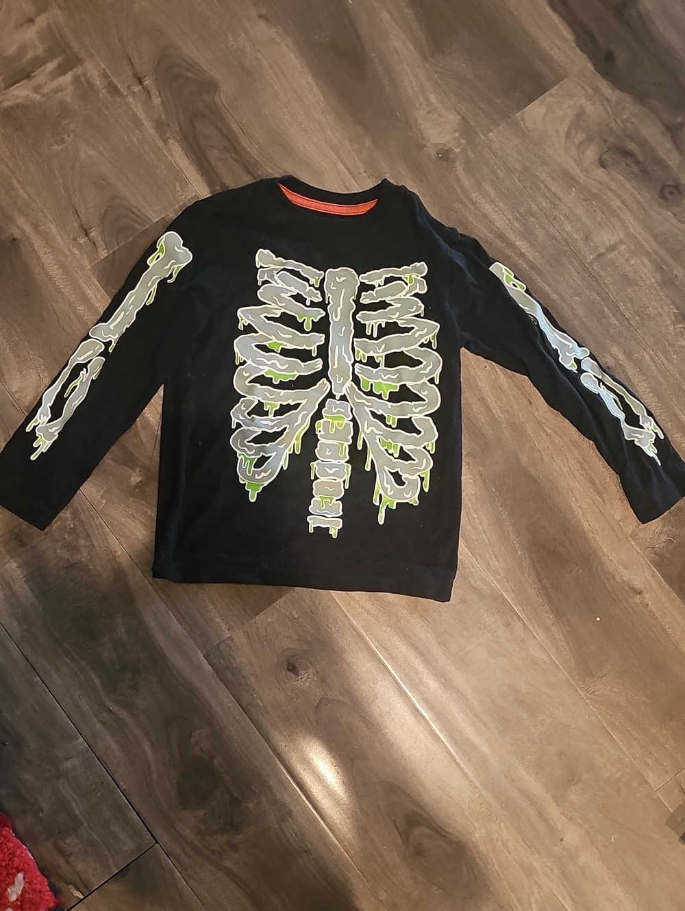 Kids Black Skeleton Graphic Long-Sleeve Tee